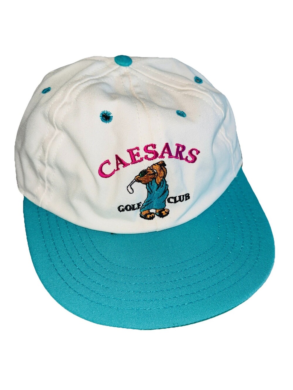 NEW Vintage Caesar's Palace Casino Golf Club Hat Leather Strapback Toga Bear